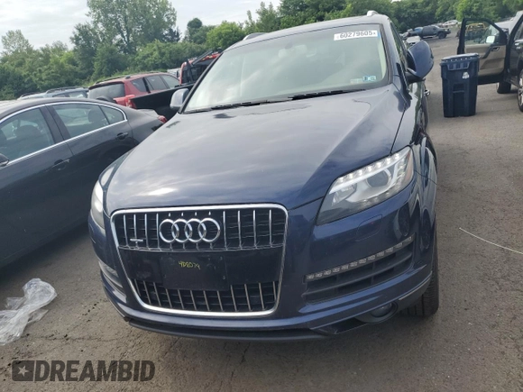2013 Audi Q7 Premium Plus with VIN WA1LGAFE3DD016008, listed as a Copart auction lot 60279605 with 99,266 mi miles and Salvage title. Bid and sale history available at DreamBid. Image 5.