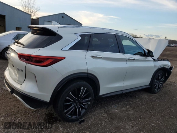 2021 Infiniti QX50 Luxe z VIN 3PCAJ5BBXMF125026, wystawiony jako Copart lot #82489264 z przebiegiem 44 928 mil mil oraz Czysty tytuł • Clean title. Historia ofert i sprzedaży dostępna na DreamBid. Obrazek 3.