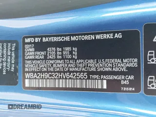 2017 BMW 2 Series 230i xDrive with VIN WBA2H9C32HV642565, listed as a IAAI auction lot 41675092 with 35,929 mi miles. Bid and sale history available at carsss.com. Image 9.