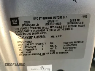 2010 GMC Acadia SL with VIN 1GKLVKED1AJ155694, listed as a Copart auction lot 84123014 with 202,192 mi miles and Salvage Title. Bid and sale history available at carsss.com. Image 13.