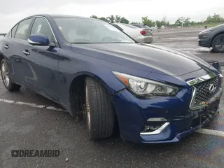 2024 Infiniti Q50 Luxe with VIN JN1EV7BR7RM631669, listed as a IAAI auction lot 42379035 with 9,376 mi miles and . Bid and sale history available at DreamBid. Image 1.