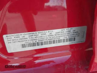 2010 Volkswagen Jetta Limited Edition с VIN 3VWRZ7AJ0AM167726, выставлен на аукционе IAAI как лот 42490634 с пробегом 220 553 миль миль и . История ставок и продаж доступна на DreamBid. Изображение 9.