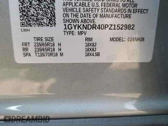 2023 Cadillac XT5 AWD Premium Luxury with VIN 1GYKNDR40PZ152982, listed as a Copart auction lot 69569914 with 24,829 mi miles and Salvage Title. Bid and sale history available at DreamBid. Image 12.