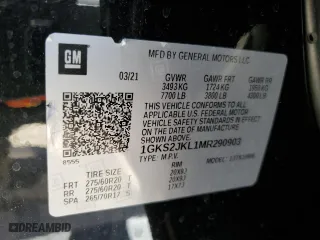 2021 GMC Yukon XL Denali with VIN 1GKS2JKL1MR290903, listed as a Copart auction lot 49654105 with 75,465 mi miles and Salvage Title. Bid and sale history available at carsss.com. Image 13.