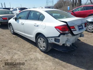 2015 Honda Civic LX with VIN 19XFB2F50FE051369, listed as a IAAI auction lot 41822555 with 87,523 mi miles. Bid and sale history available at carsss.com. Image 3.