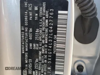 2020 Kia Optima LX z VIN 5XXGT4L37LG427763, wystawiony jako Copart lot #54262455 z przebiegiem 26 965 mil mil oraz Szkoda całkowita • Salvage title. Historia ofert i sprzedaży dostępna na DreamBid. Obrazek 12.