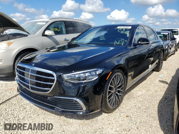 2021 Mercedes-Benz S 580 with VIN W1K6G7GB8MA043349, listed as a Copart auction lot 65180302 with 5,907 mi miles and . Bid and sale history available at DreamBid. Image 2.