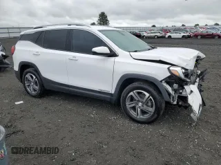 2020 GMC Terrain SLT with VIN 3GKALVEV2LL311292, listed as a Copart auction lot 57262385 with 76,642 mi miles and Salvage title. Bid and sale history available at DreamBid. Image 4.