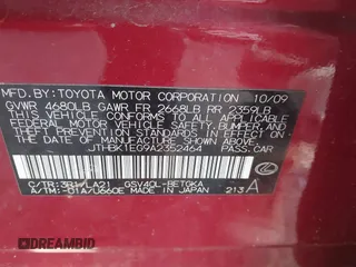 2010 Lexus ES 330 z VIN JTHBK1EG9A2352464, wystawiony jako IAAI lot #42379662 z przebiegiem 312 866 mil mil oraz . Historia ofert i sprzedaży dostępna na DreamBid. Obrazek 9.