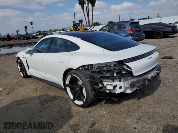 2024 Porsche Taycan with VIN WP0AA2Y1XRSA12641, listed as a Copart auction lot 44576355 with 4,449 mi miles and Salvage Title. Bid and sale history available at DreamBid. Image 2.