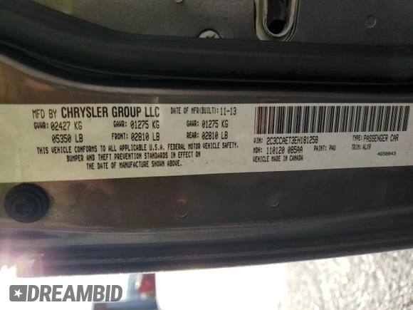 2014 Chrysler 300 with VIN 2C3CCAET3EH181258, listed as a Copart auction lot 44736515 with 122,606 mi miles and Salvage Title. Bid and sale history available at carsss.com. Image 14.