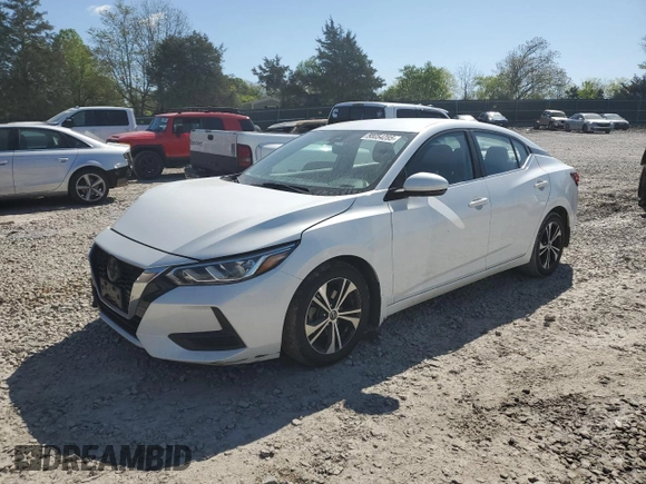 2020 Nissan Sentra SV with VIN 3N1AB8CV5LY219411, listed as a Copart auction lot 53054285 with 127,304 mi miles and Salvage Title. Bid and sale history available at DreamBid. Image 1.