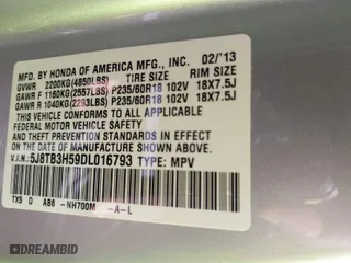 2013 Acura RDX Tech Pkg with VIN 5J8TB3H59DL016793, listed as a IAAI auction lot 41700180 with 135,250 mi miles. Bid and sale history available at carsss.com. Image 9.