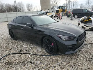 2015 Infiniti Q50 Sport with VIN JN1BV7AR5FM408935, listed as a Copart auction lot 51476815 with 111,372 mi miles and Salvage title. Bid and sale history available at DreamBid. Image 4.