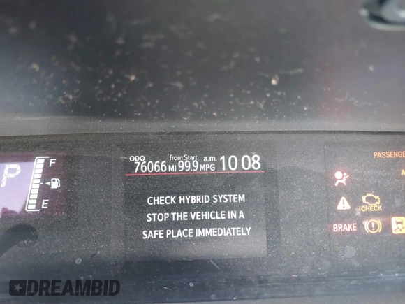 2016 Toyota Prius One with VIN JTDKDTB37G1129041, listed as a IAAI auction lot 41655107 with 76,066 mi miles and . Bid and sale history available at DreamBid. Image 15.