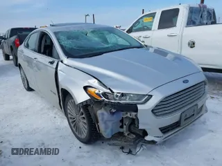 2014 Ford Fusion Titanium Hybrid with VIN 3FA6P0RU1ER291455, listed as a IAAI auction lot 41821152 with 108,408 mi miles. Bid and sale history available at carsss.com. Image 1.