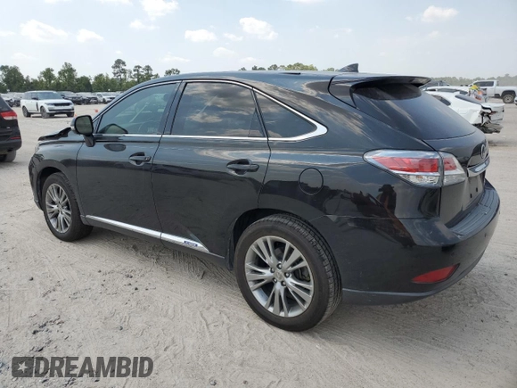 2014 Lexus RX 450h with VIN JTJZB1BA1E2413678, listed as a Copart auction lot 68524544 with 104,784 mi miles and Salvage title. Bid and sale history available at DreamBid. Image 2.
