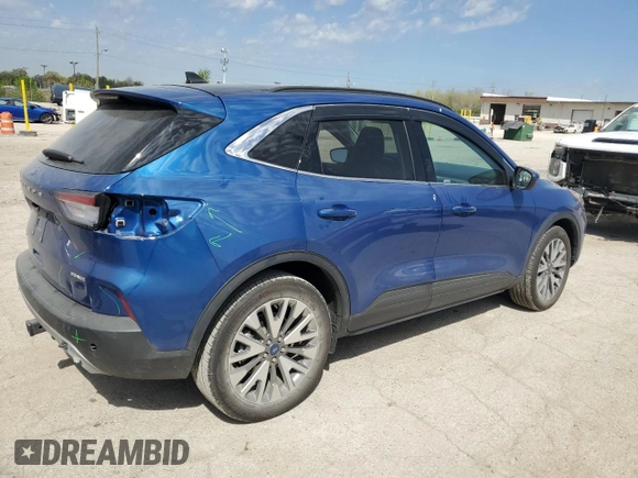 2022 Ford Escape Titanium with VIN 1FMCU9J99NUC00258, listed as a Copart auction lot 54133085 with 16,647 mi miles and Salvage title. Bid and sale history available at DreamBid. Image 3.