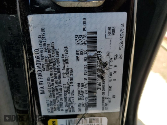 2016 Ford Fusion SE with VIN 3FA6P0HD2GR121979, listed as a Copart auction lot 54587475 with 95,645 mi miles and Non repairable. Bid and sale history available at DreamBid. Image 12.