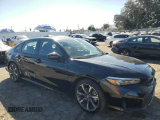2025 Honda Civic Sedan Hybrid Sport with VIN 2HGFE4F86SH301081, listed as a Copart auction lot 47089745 with 25,836 mi miles and Salvage Title. Bid and sale history available at carsss.com. Image 4.