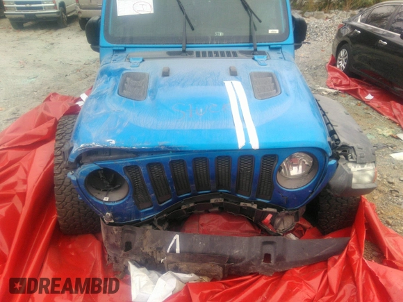 2021 Jeep Wrangler Unlimited Rubicon with VIN 1C4JJXFG3MW833275, listed as a IAAI auction lot 39371948 with 43,428 mi miles. Bid and sale history available at carsss.com. Image 6.