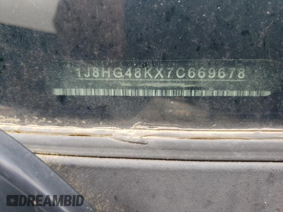 2007 Jeep Commander Sport with VIN 1J8HG48KX7C669678, listed as a Copart auction lot 55626625 with 150,760 mi miles and Clean title. Bid and sale history available at DreamBid. Image 12.