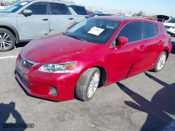 2013 Lexus CT 200h Hybrid with VIN JTHKD5BH6D2151480, listed as a IAAI auction lot 41348863 with 44490 miles. Bid and sale history available at carsss.com. Image 2.