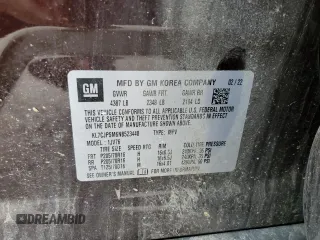 2022 Chevrolet Trax LT z VIN KL7CJPSM6NB523440, wystawiony jako Copart lot #60461905 z przebiegiem Nie podano mil oraz Szkoda całkowita • Salvage title. Historia ofert i sprzedaży dostępna na DreamBid. Obrazek 13.