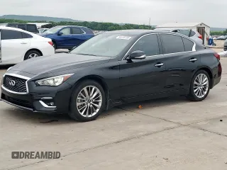 2022 Infiniti Q50 Luxe with VIN JN1EV7BP2NM310812, listed as a Copart auction lot 54416135 with 51,569 mi miles and Clean title. Bid and sale history available at DreamBid. Image 1.