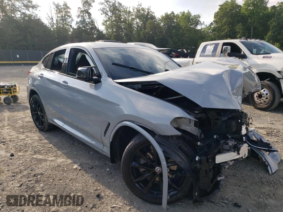 2022 BMW X4 xDrive30i with VIN 5UX33DT0XN9K76582, listed as a Copart auction lot 58791353 with 0 mi miles. Bid and sale history available at carsss.com. Image 4.