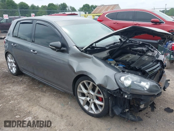 2012 Volkswagen Golf GTI w/Sunroof & Navi PZEV with VIN WVWHD7AJ3CW041442, listed as a IAAI auction lot 42701496 with 138,495 mi miles and . Bid and sale history available at DreamBid. Image 1.