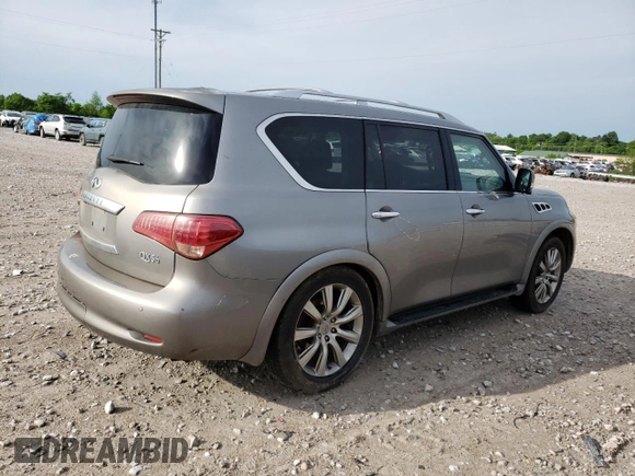 2012 Infiniti QX56 7-passenger with VIN JN8AZ2NE3C9017910, listed as a Copart auction lot 54199494 with 242,851 mi miles and Salvage Title. Bid and sale history available at carsss.com. Image 3.