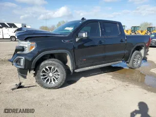 2021 GMC Sierra 1500 AT4 with VIN 1GTU9EET0MZ214429, listed as a Copart auction lot 48395165 with 0 mi miles and Salvage Title. Bid and sale history available at carsss.com. Image 1.