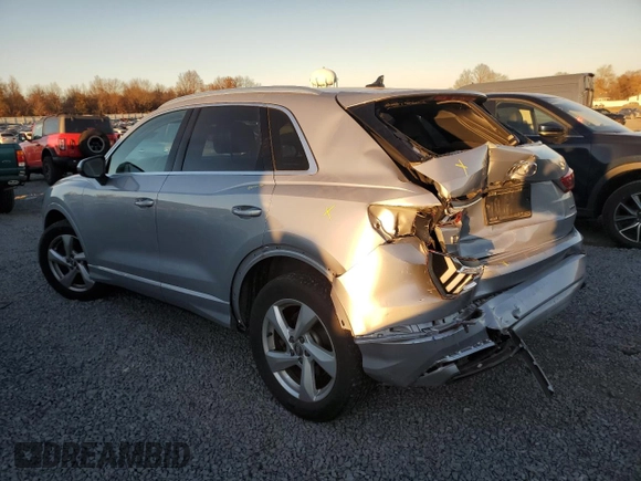 2019 Audi Q3 Premium with VIN WA1AECF30K1076852, listed as a Copart auction lot 79166024 with 47,802 mi miles and Salvage Title. Bid and sale history available at carsss.com. Image 2.