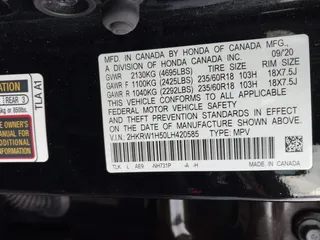 2020 Honda CR-V EX with VIN 2HKRW1H50LH420585, listed as a IAAI auction lot 41254606 with 40,057 mi miles. Bid and sale history available at carsss.com. Image 9.