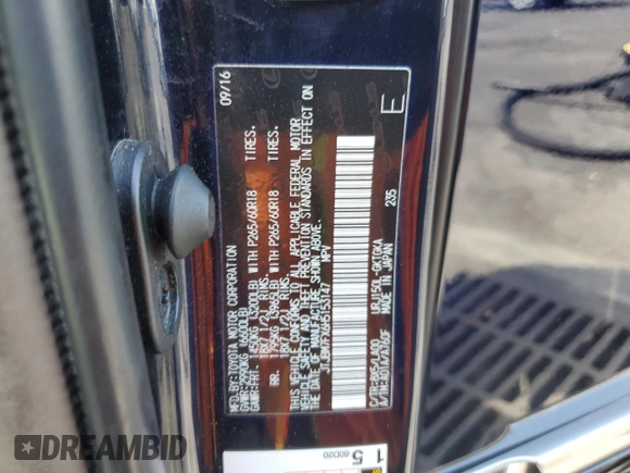 2017 Lexus GX 460 z VIN JTJBM7FX6H5153147, wystawiony jako Copart lot #52006515 z przebiegiem 132 422 mil mil oraz Szkoda całkowita • Salvage title. Historia ofert i sprzedaży dostępna na DreamBid. Obrazek 15.