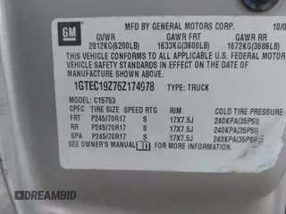 2006 GMC Sierra 1500 SLE1 z VIN 1GTEC19Z76Z174978, wystawiony jako IAAI lot #41822592 z przebiegiem 470 057 mil mil oraz . Historia ofert i sprzedaży dostępna na DreamBid. Obrazek 9.