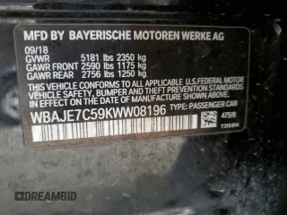 2019 BMW 5 Series 540i xDrive z VIN WBAJE7C59KWW08196, wystawiony jako Copart lot #58231265 z przebiegiem 162 400 mil mil oraz Czysty tytuł • Clean title. Historia ofert i sprzedaży dostępna na DreamBid. Obrazek 12.