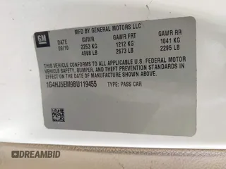 2011 Buick Lucerne CXL Premium with VIN 1G4HJ5EM9BU119455, listed as a IAAI auction lot 41542742 with 132,923 mi miles. Bid and sale history available at carsss.com. Image 9.
