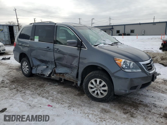 2010 Honda Odyssey EX with VIN 5FNRL3H49AB042452, listed as a Copart auction lot 45664325 with 76,521 mi miles and Salvage Title. Bid and sale history available at carsss.com. Image 4.