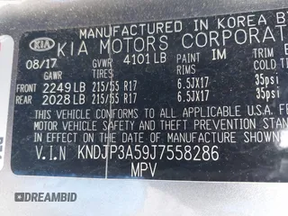 2018 Kia Soul + with VIN KNDJP3A59J7558286, listed as a IAAI auction lot 42080799 with 86,515 mi miles. Bid and sale history available at carsss.com. Image 9.