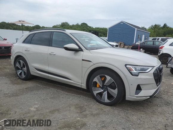 2022 Audi e-tron Premium Plus with VIN WA1LAAGE5NB009526, listed as a Copart auction lot 63073355 with 46,142 mi miles and Salvage title. Bid and sale history available at DreamBid. Image 4.