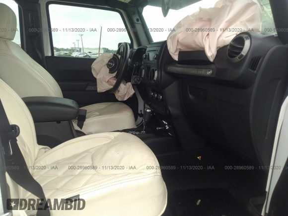 2016 Jeep Wrangler Unlimited Sport with VIN 1C4BJWDGXGL335825, listed as a IAAI auction lot 28960589 with 28,515 mi miles and . Bid and sale history available at DreamBid. Image 5.