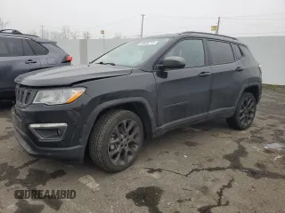 2021 Jeep Compass 80th Anniversary with VIN 3C4NJDEB0MT594957, listed as a Copart auction lot 88658715 with 87,360 mi miles and Salvage title. Bid and sale history available at DreamBid. Image 1.