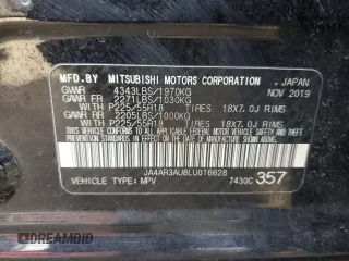 2020 Mitsubishi Outlander Sport ES 2.0 with VIN JA4AR3AU8LU016628, listed as a Copart auction lot 48676005 with 106,000 mi miles and Salvage Title. Bid and sale history available at carsss.com. Image 16.