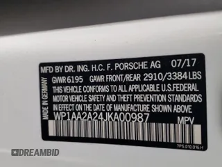 2018 Porsche Cayenne z VIN WP1AA2A24JKA00987, wystawiony jako Copart lot #70476212 z przebiegiem 75 822 mil mil oraz . Historia ofert i sprzedaży dostępna na DreamBid. Obrazek 14.