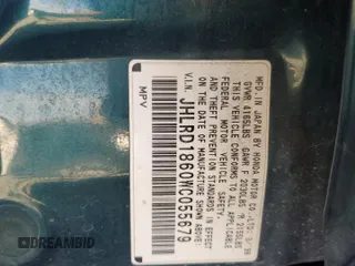 1998 Honda CR-V EX with VIN JHLRD1860WC055679, listed as a Copart auction lot 77705944 with 285,384 mi miles and Salvage Title. Bid and sale history available at carsss.com. Image 12.