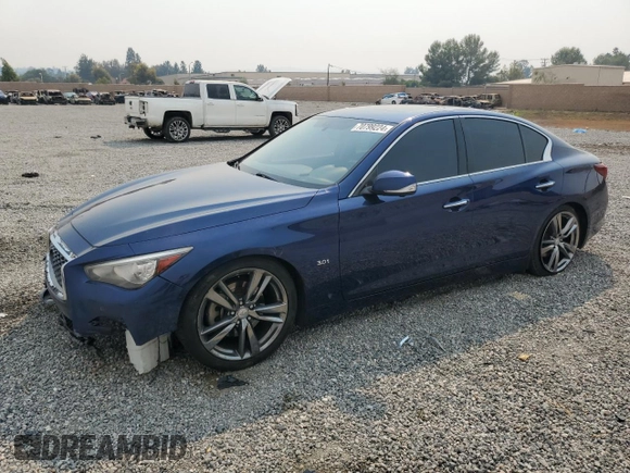 2019 Infiniti Q50 3.0t Signature Edition with VIN JN1EV7APXKM540949, listed as a Copart auction lot 70799224 with 85,408 mi miles and Salvage Title. Bid and sale history available at carsss.com. Image 1.