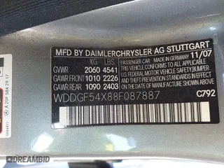 2008 Mercedes-Benz C-Class 3.0L Sport with VIN WDDGF54X88F087887, listed as a IAAI auction lot 40700660 with 190,436 mi miles. Bid and sale history available at carsss.com. Image 9.