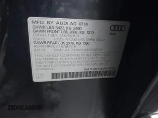 2017 Audi Q5 Premium Plus z VIN WA1L2AFP2HA026083, wystawiony jako IAAI lot #41863482 z przebiegiem 131 384 mil mil oraz . Historia ofert i sprzedaży dostępna na DreamBid. Obrazek 9.